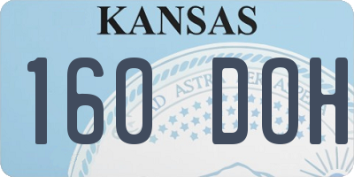 KS license plate 160DOH