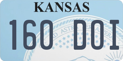 KS license plate 160DOI