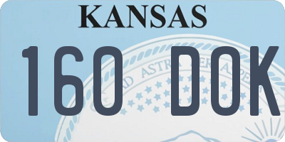 KS license plate 160DOK