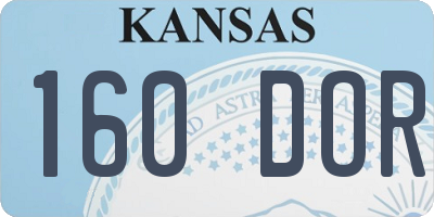 KS license plate 160DOR
