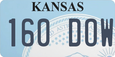 KS license plate 160DOW
