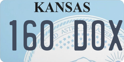 KS license plate 160DOX