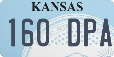 KS license plate 160DPA