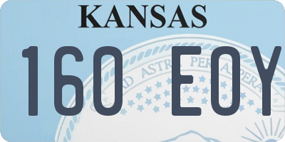 KS license plate 160EOY
