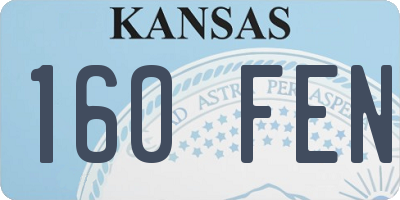 KS license plate 160FEN