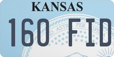 KS license plate 160FID