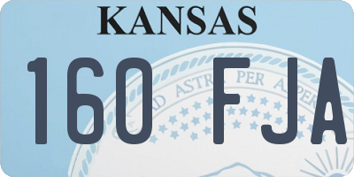 KS license plate 160FJA