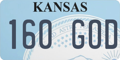 KS license plate 160GOD