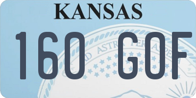 KS license plate 160GOF