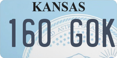 KS license plate 160GOK