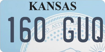 KS license plate 160GUQ
