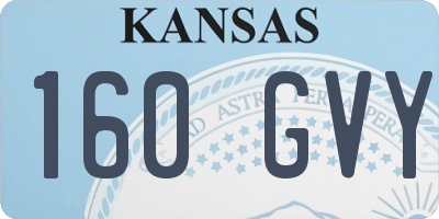 KS license plate 160GVY