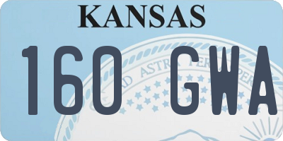 KS license plate 160GWA