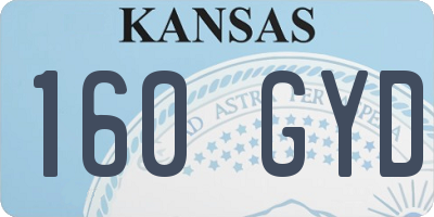 KS license plate 160GYD
