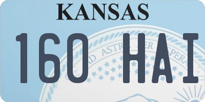 KS license plate 160HAI