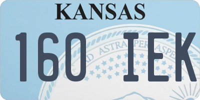 KS license plate 160IEK