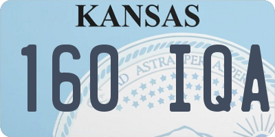 KS license plate 160IQA