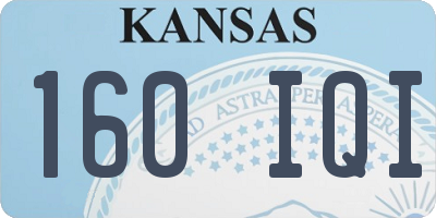 KS license plate 160IQI
