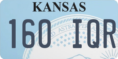 KS license plate 160IQR