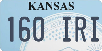 KS license plate 160IRI