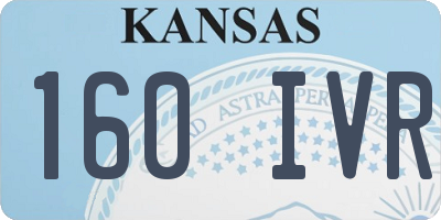 KS license plate 160IVR