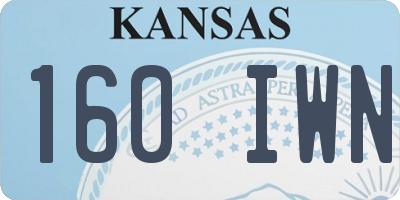 KS license plate 160IWN