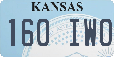 KS license plate 160IWO