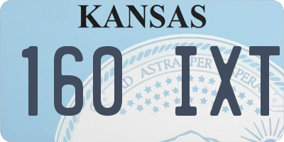 KS license plate 160IXT