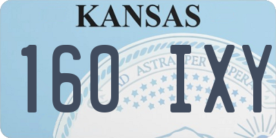 KS license plate 160IXY