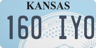 KS license plate 160IYO