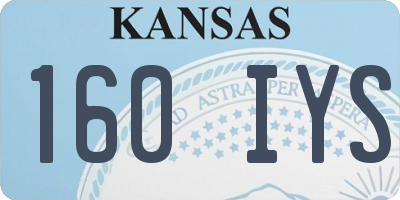 KS license plate 160IYS