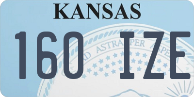 KS license plate 160IZE