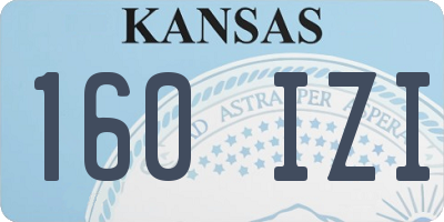 KS license plate 160IZI