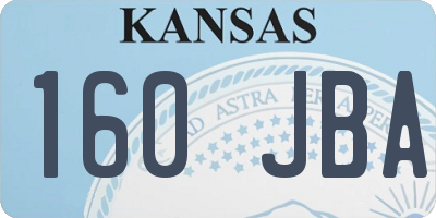KS license plate 160JBA