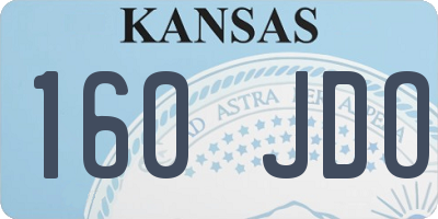 KS license plate 160JDO