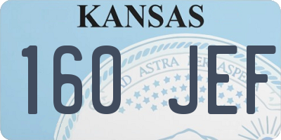 KS license plate 160JEF