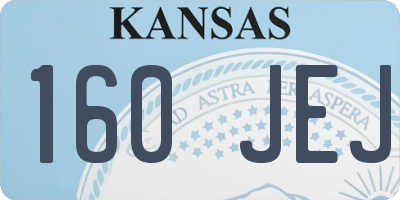 KS license plate 160JEJ