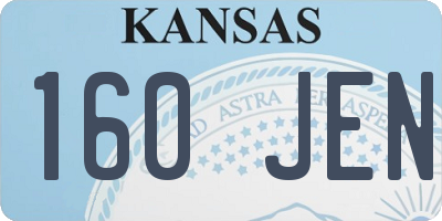 KS license plate 160JEN