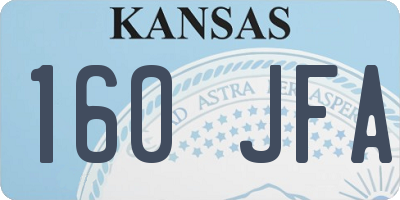 KS license plate 160JFA