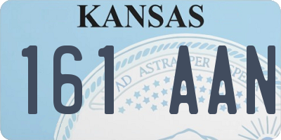 KS license plate 161AAN