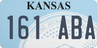 KS license plate 161ABA