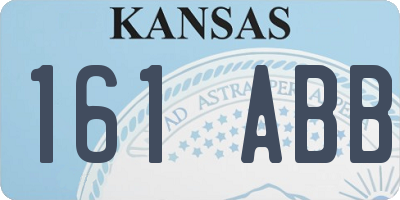 KS license plate 161ABB