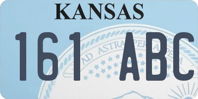KS license plate 161ABC