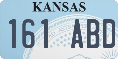 KS license plate 161ABD