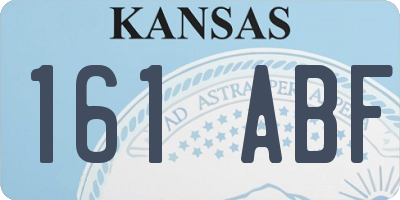 KS license plate 161ABF