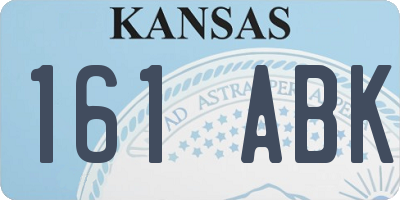 KS license plate 161ABK