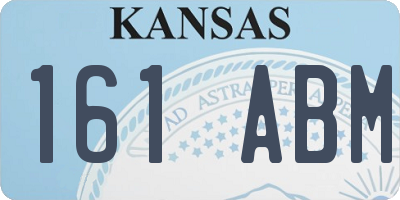 KS license plate 161ABM
