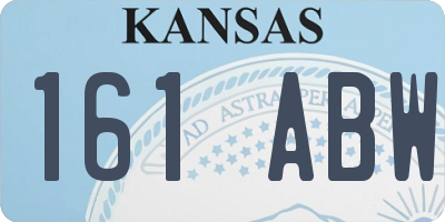 KS license plate 161ABW