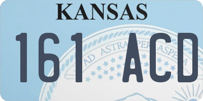 KS license plate 161ACD