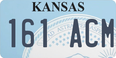KS license plate 161ACM